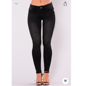 Fashion Nova Black Striped Jeans